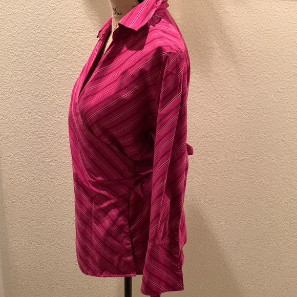 Women’s Striped Collar Dress Top - Picture 3 of 10